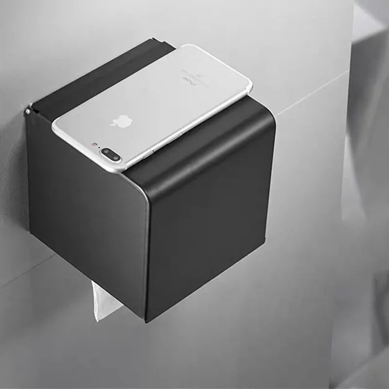 Toilet Paper Box phone Holder Gold Stainless Steel Roll Paper Rack Waterproof Paper Towel Holder Bathroom Black Tissue Box