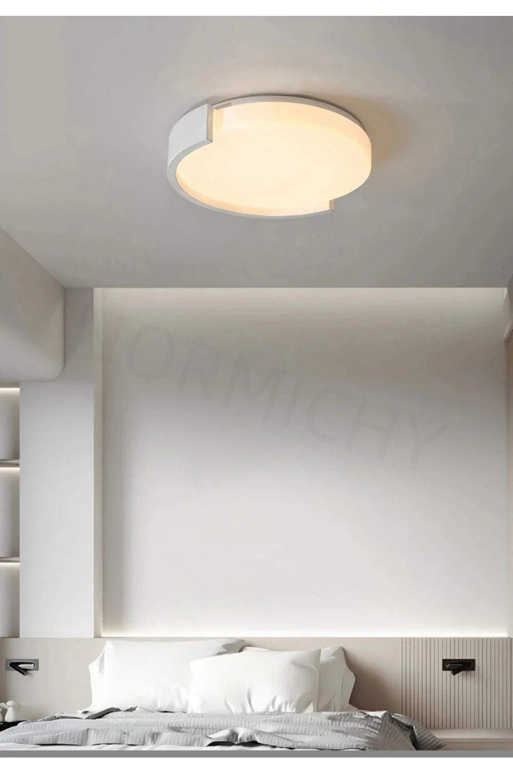 Modern Led Minimalist Nordic Black And White Room Main Light Living Room Circular Ceiling Light New Home Appliance Light Fixture
