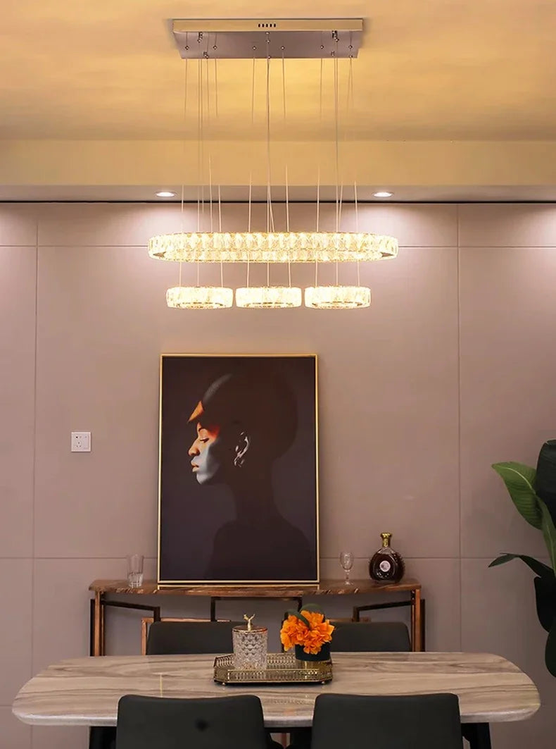 Home Decoration Pendant Lights Luxury Crystal Living Room Chandelier Dining Room Pendant Lamp, Ceiling Light, Indoor Lighting