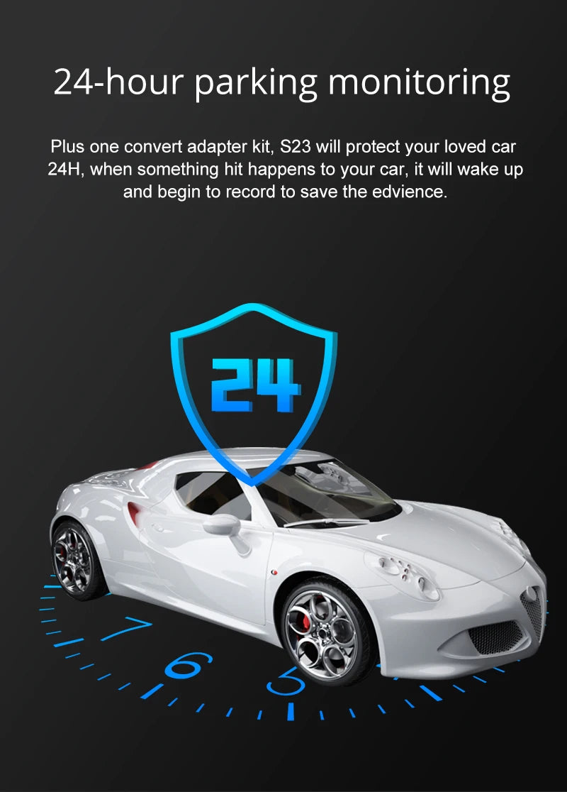 3 Cameras Dash Cam Car Play & Android Auto 2.5k 2560*1440P Rearview Mirror Video Recording WIFI Loop Record Phone APP Car DVR