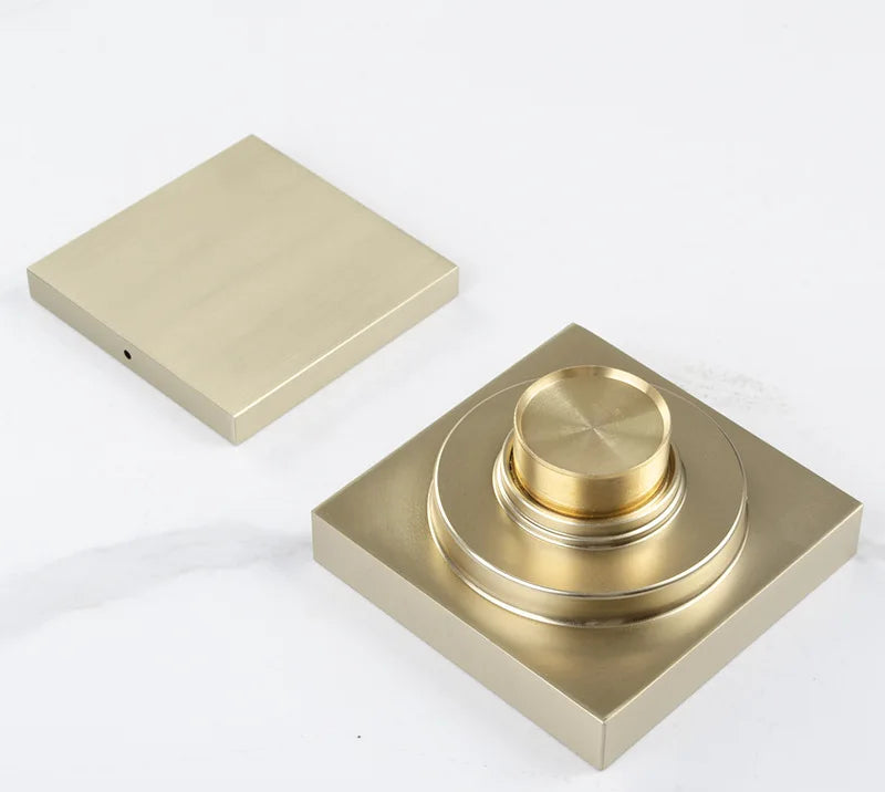 stainless steel Brushed Gold Floor drain 10*10cm Shower Square Deodorization Type Bathroom Water Flow Tile Insert Drain