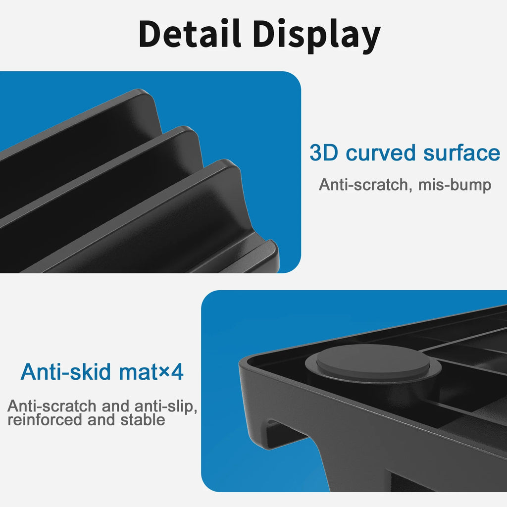 Vertical Laptop Stand, 3 Slots  Desk Laptop Holder & Laptop Docking Station Stand for MacBook, Tablet, Phone - Universal