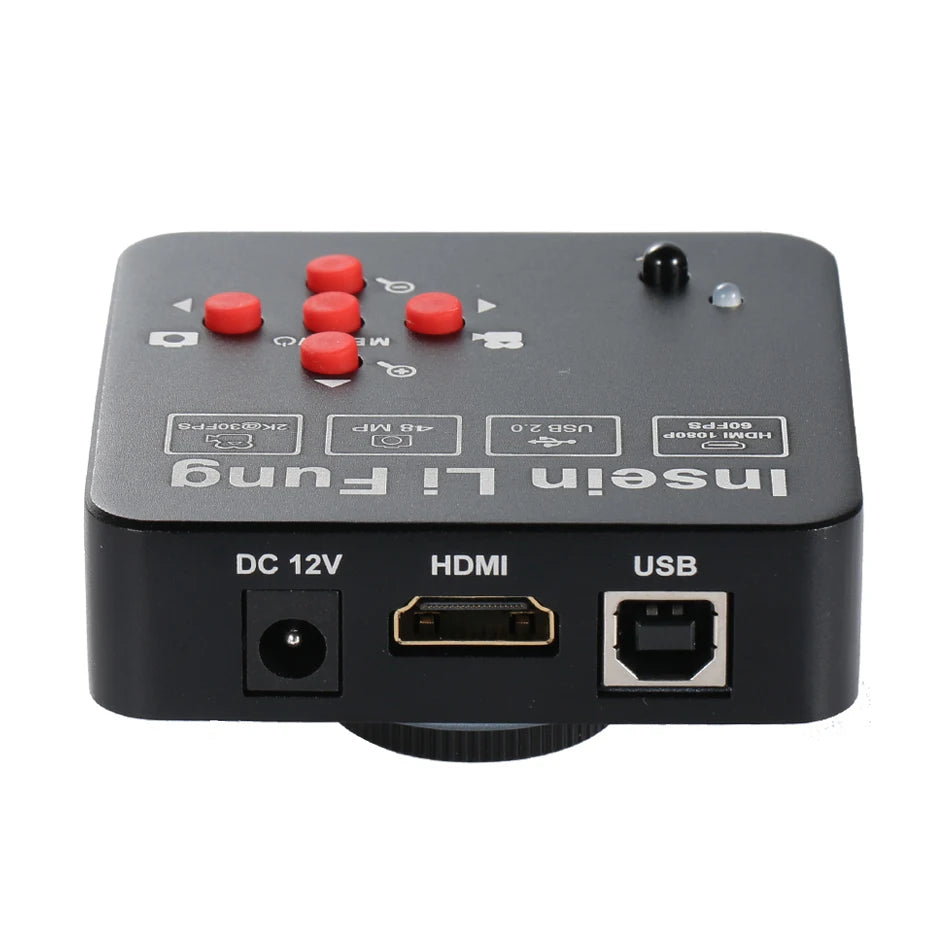 Full HD 48MP 4K 30FPS Industry Video Microscope Camera HDMI-compatible USB Simultaneous Output Magnifier Chip Phone Repair