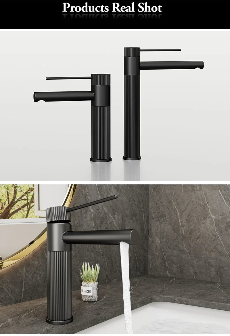 Stainless Steel Basin Faucet Gold/Black Bathroom Faucets Crane Tall Sink Faucet Hot Cold Water Sink Mixer Bathroom Faucet