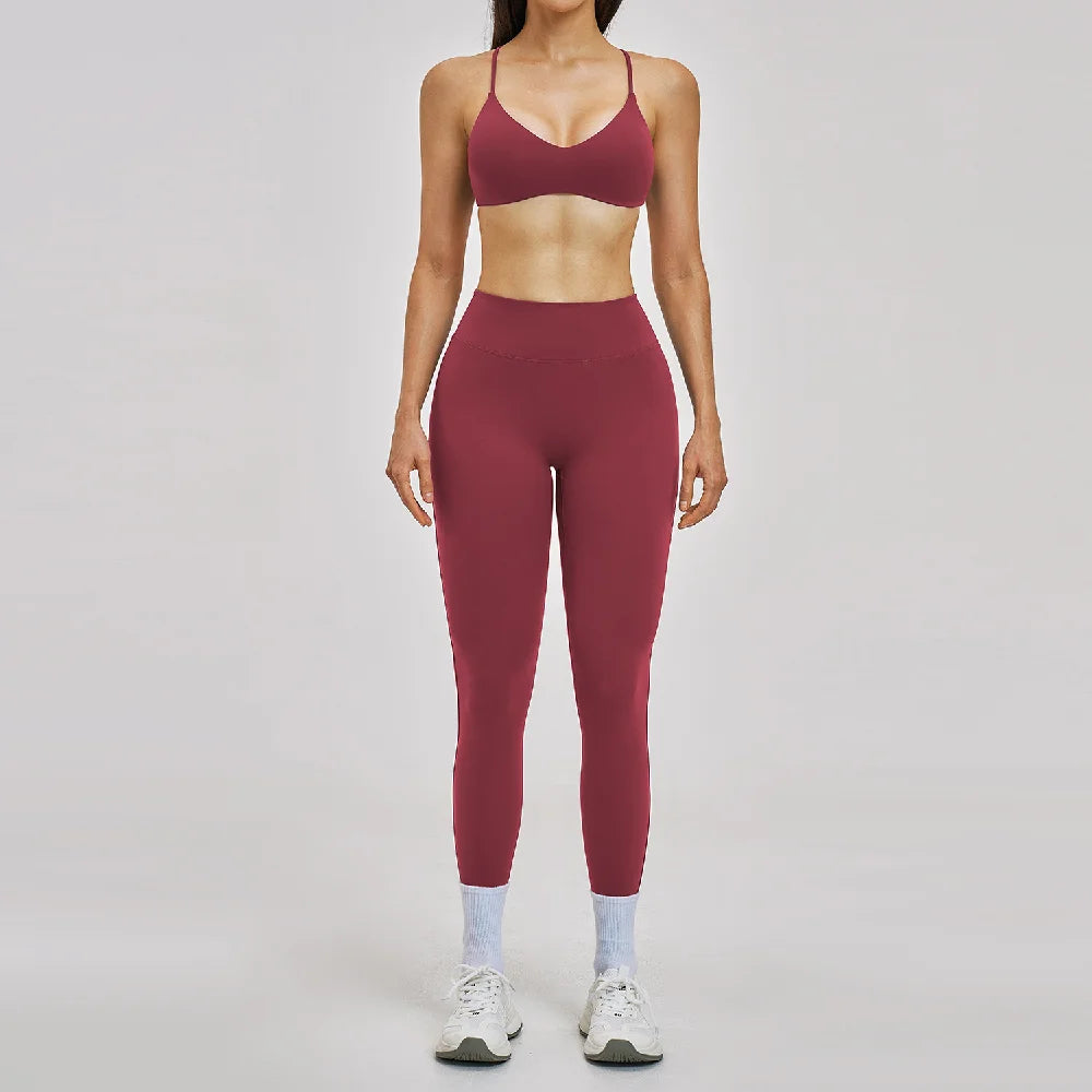 Yoga Set 2PCS Women's Clothes Sports Outfits Fitness Tracksuit Gym Shockproof Workout Clothing Female Fitness Suit Athletic Wear