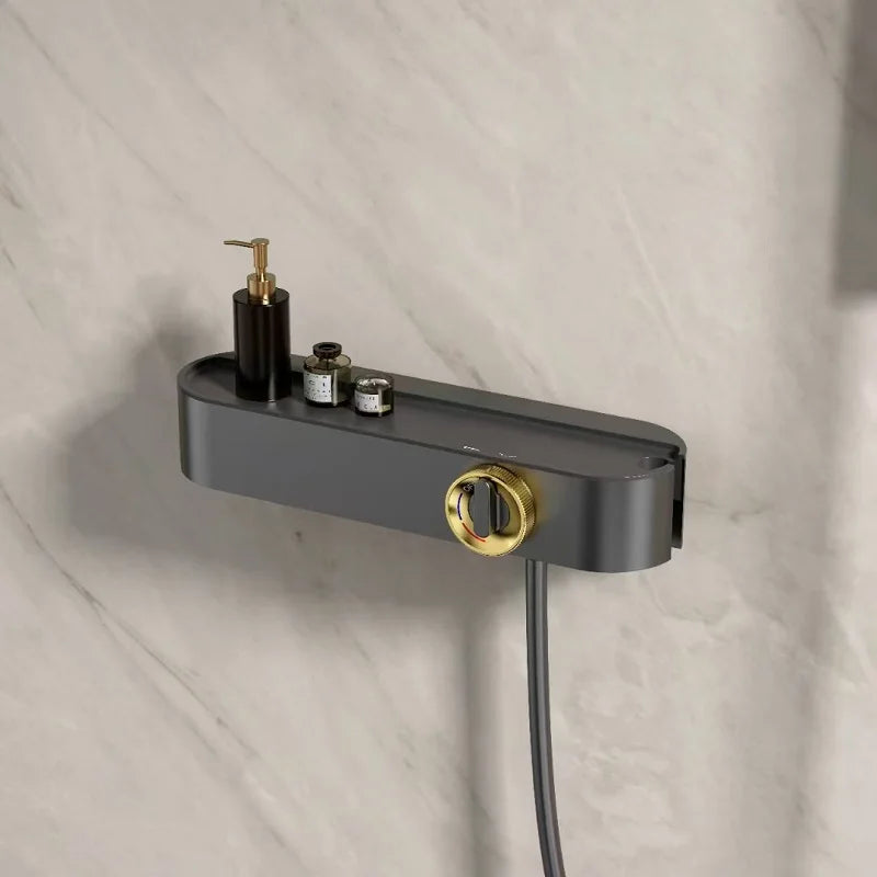 Luxury Modern Brass Bathroom shower faucet set Hot Cold water shower set Rainfall Waterfall 3 mode Shower faucet Wall Mounted