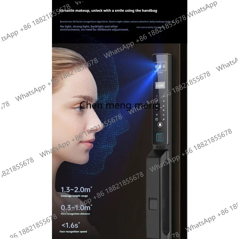 Standard Version Smart Lock  Aluminum Fully Automatic Fingerprint Face Recognition Palmprint Unlock