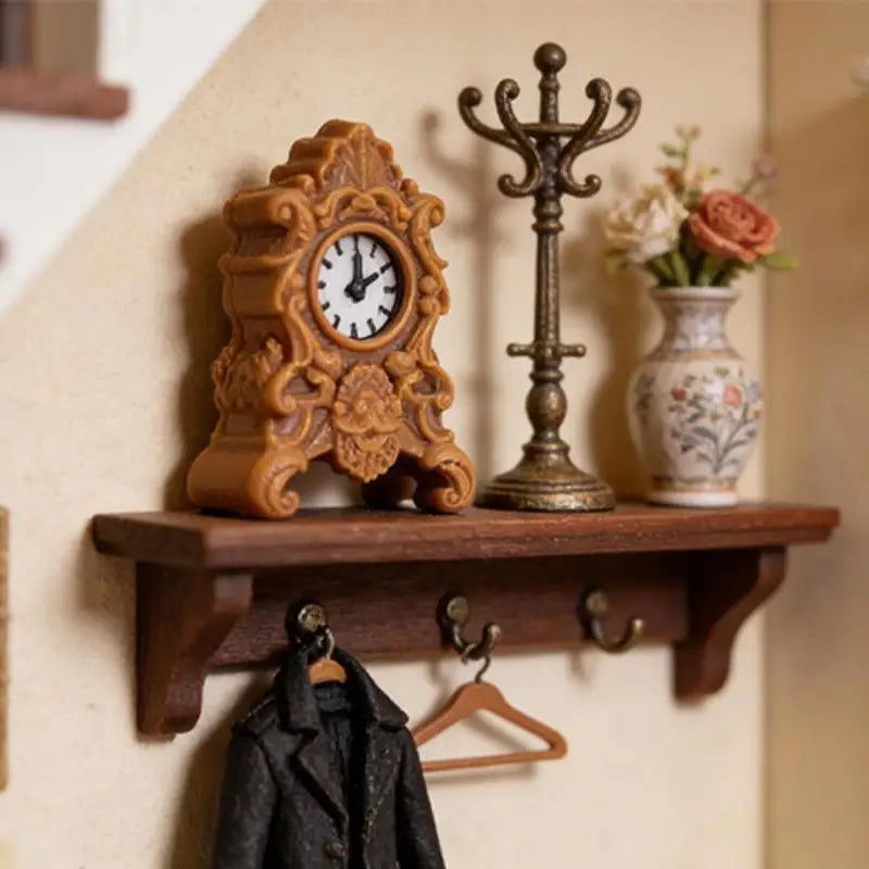 1Pcs 1:12 Scale Dollhouse Miniature Clock Old Style Table and Floor Clocks for Display and Dollhouse Scene Decor