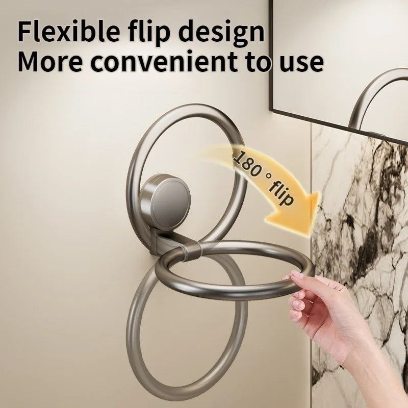No Need To Drill Suction Cup Towel Ring Bathroom Towel Rack Kitchen Rag Rack Bathroom Toilet Wall Hanging Towel Rack