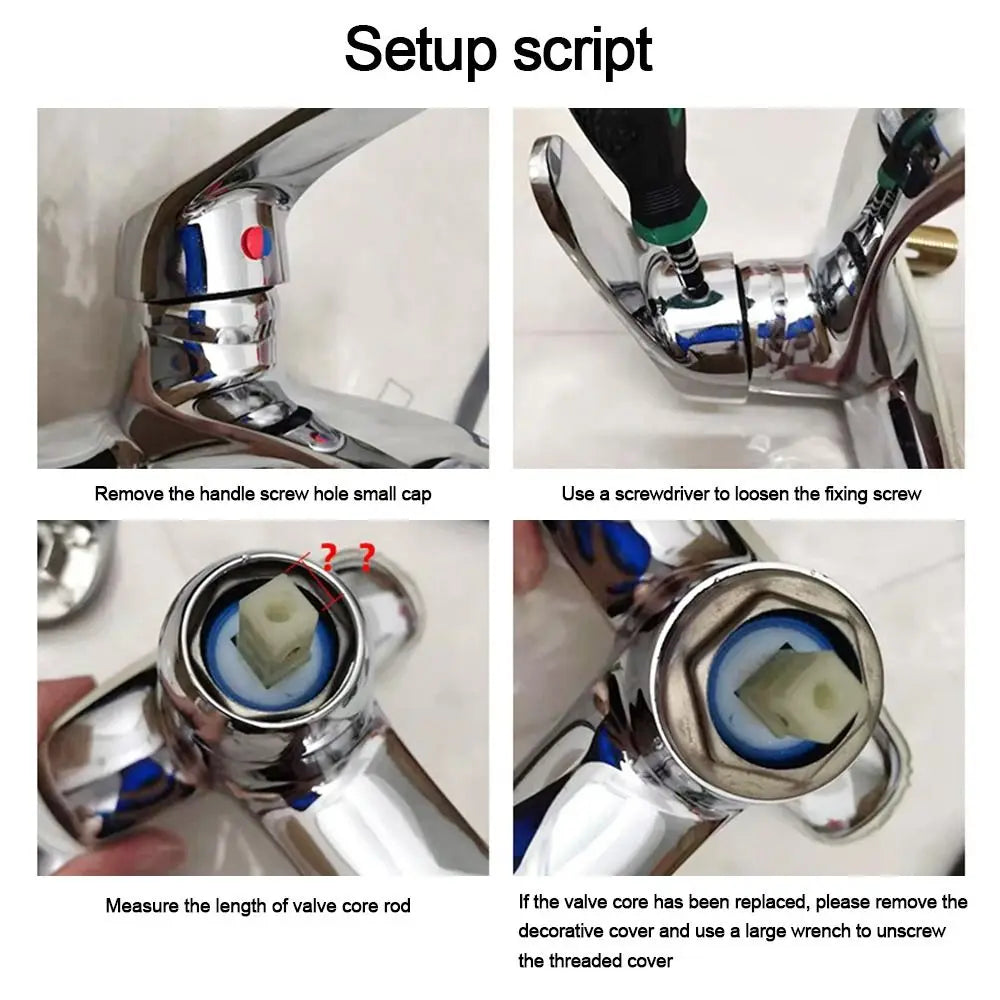 35mm/40mm Kitchen Hot Cold Faucet Switch Handle Basin Mixer Tap Metal Replacement Cover Bathroom Taps Repair Accessories