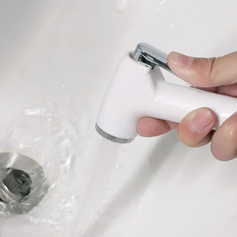 ABS Portable Bidet Sprayer Set Handheld Toilet Bidet Retractable Spring Hose Adapter Free Mounting Bracket Switch Cleaning Tool