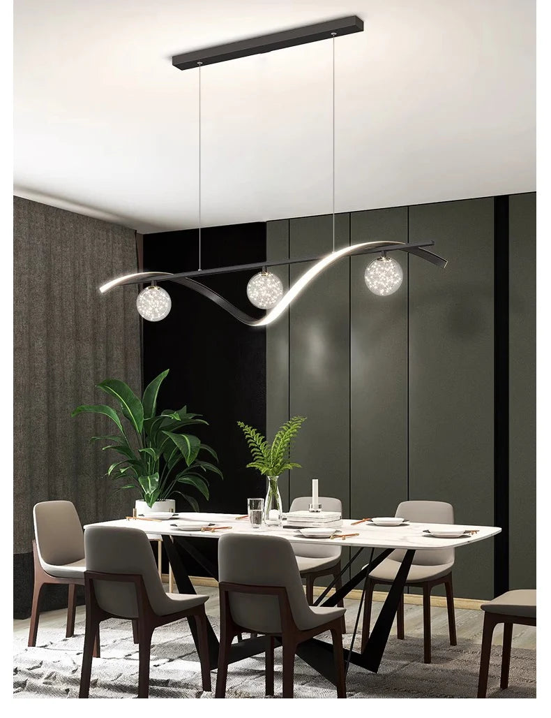 Modern Minimalist Led Pendant Lamps Dimming for Coffee Table Dining Room Kitchen Island Ceiling Chandelier Home Lighting Fixture