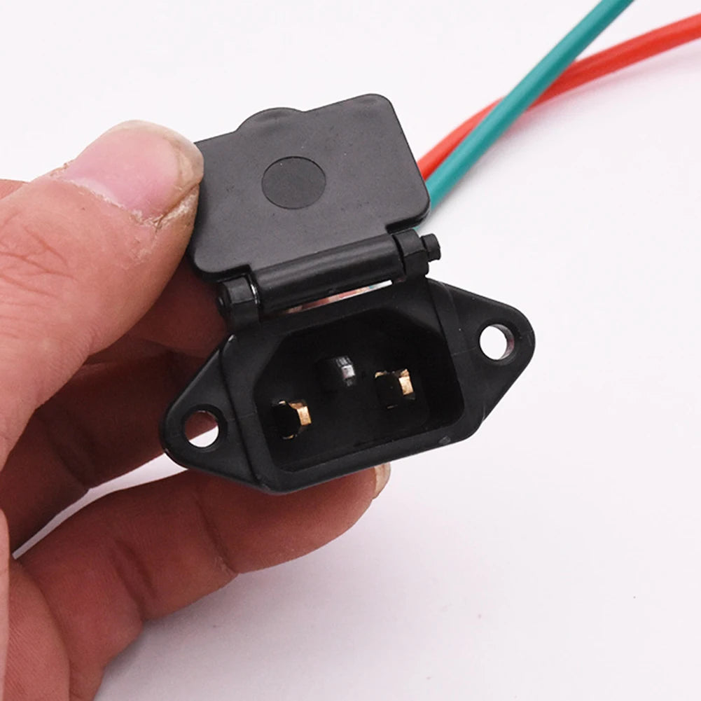 1x E-bike Plug Socket Charger Electric Scooter Vehicle Charging Socket E-bike Car Plug Cable Wire Connector Three Hole Socket