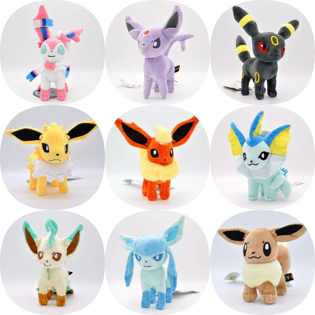 Soft Eevee Plushies Plush Toys Eevee Evolution Sylveon Umbreon Espeon Sylveon Glaceon Jolteon Stuffed Animals Peluche Dolls Gift
