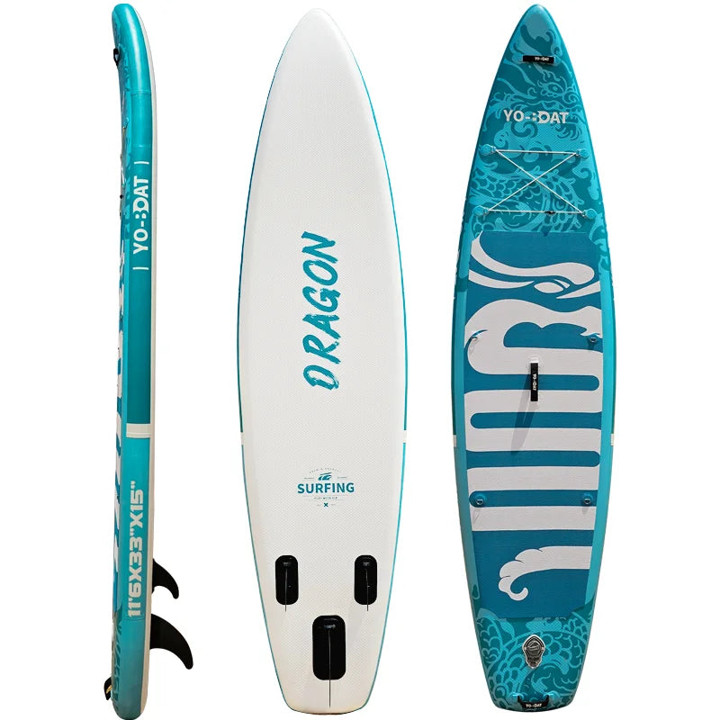 Manufacturer Customized 11'6" Waterplay Surfing Inflatable Sup Loong Inflatable SUP Board With Accessories For River And Lake