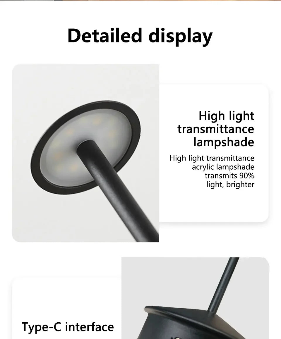 Hotel Rechargeable Table Lamp Creative Dining Touch Led Bar Coffee Pina Pro Table Lamp Lampada Da Tavolo Decorative Desk Lamp