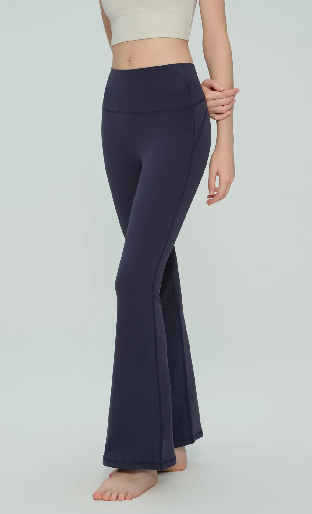 Women's High Waisted Yoga Flared Pants High Elasticity Tight Seamless Breathable Quick-Drying Running Casual Outdoor Sport Pants