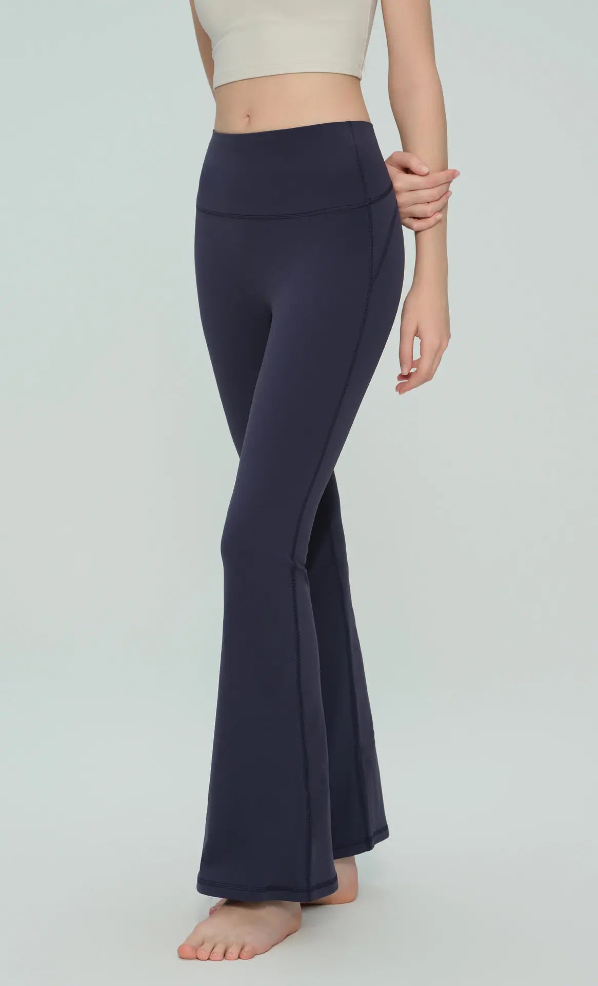 Women's High Waisted Yoga Flared Pants High Elasticity Tight Seamless Breathable Quick-Drying Running Casual Outdoor Sport Pants