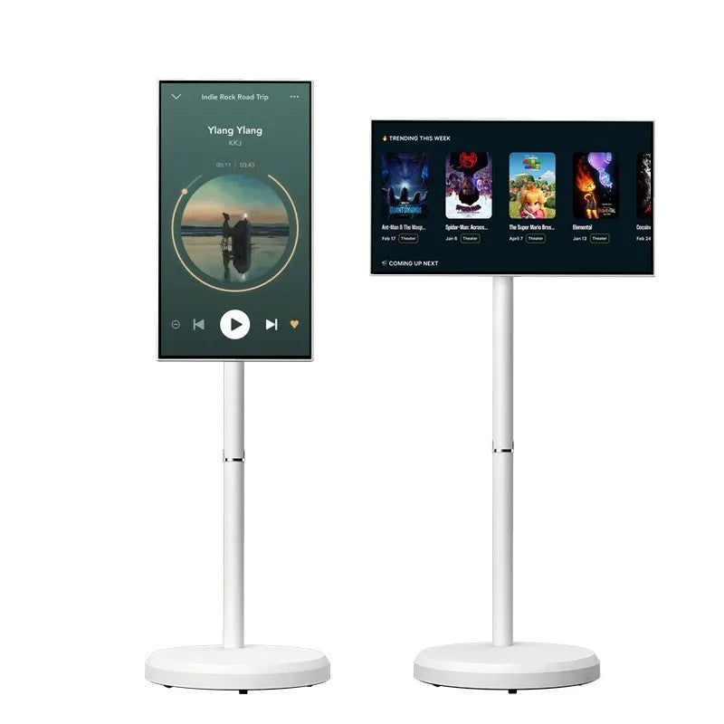 21.5 Inch Portable Smart TV With Touch Screen Display And Interactive LCD Monitor Movable Televisions And Camera
