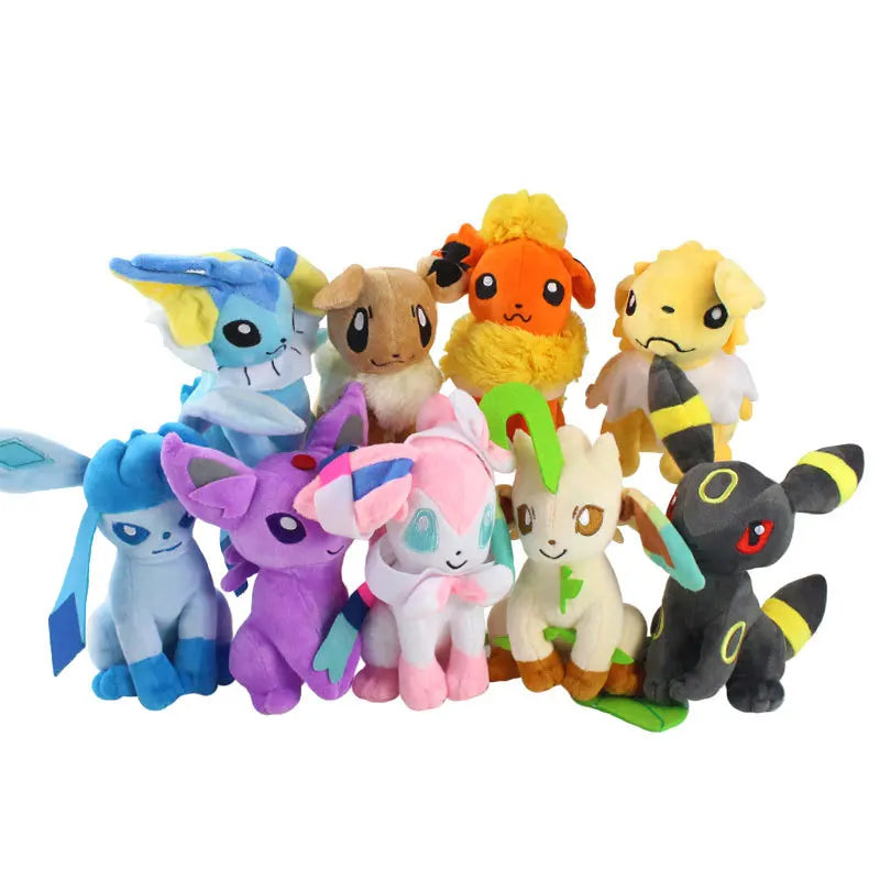 Soft Eevee Plushies Plush Toys Eevee Evolution Sylveon Umbreon Espeon Sylveon Glaceon Jolteon Stuffed Animals Peluche Dolls Gift