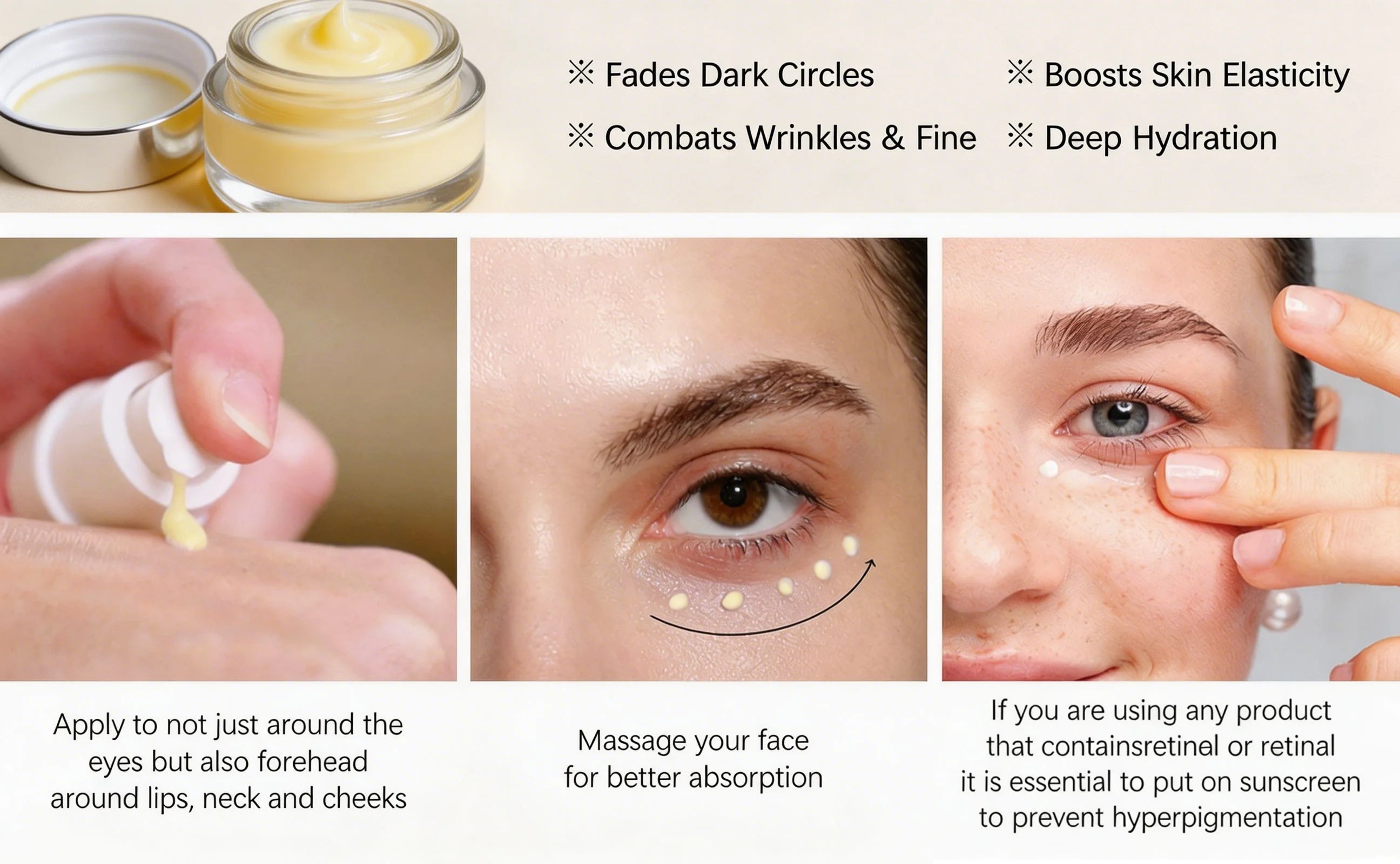 Korean Retinol Eye Cream Stick Hydrating Smoothing Eye Care Improves Fine Lines Moisturizing Firming Eye Balm For All Skin Types