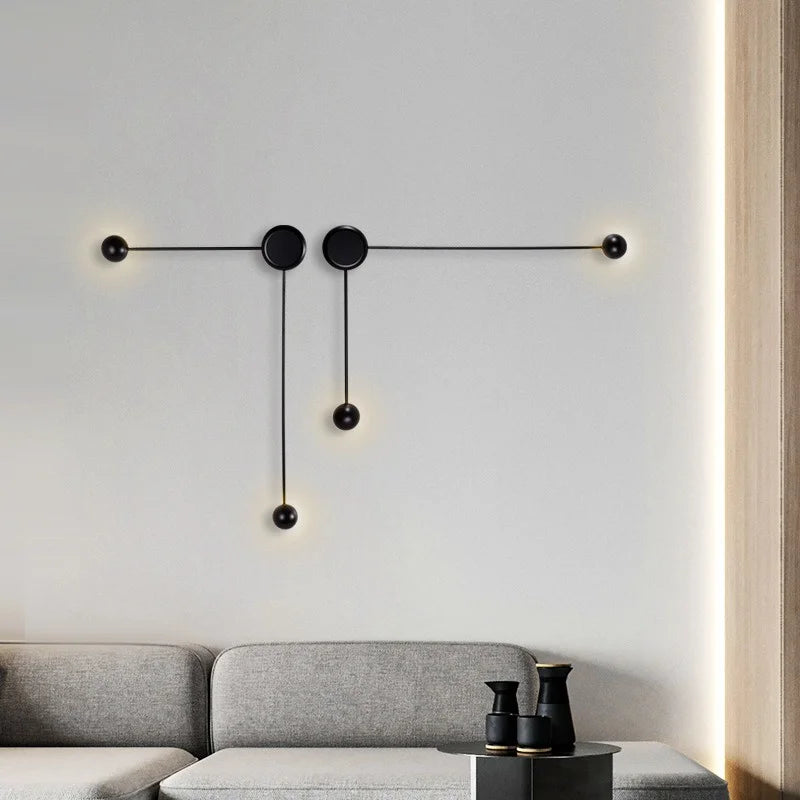 Postmodern Wall Lamp Iron Line Lamp Modern minimalist wall light Bedroom  Background Wall Restaurant Bar wall metal decor light