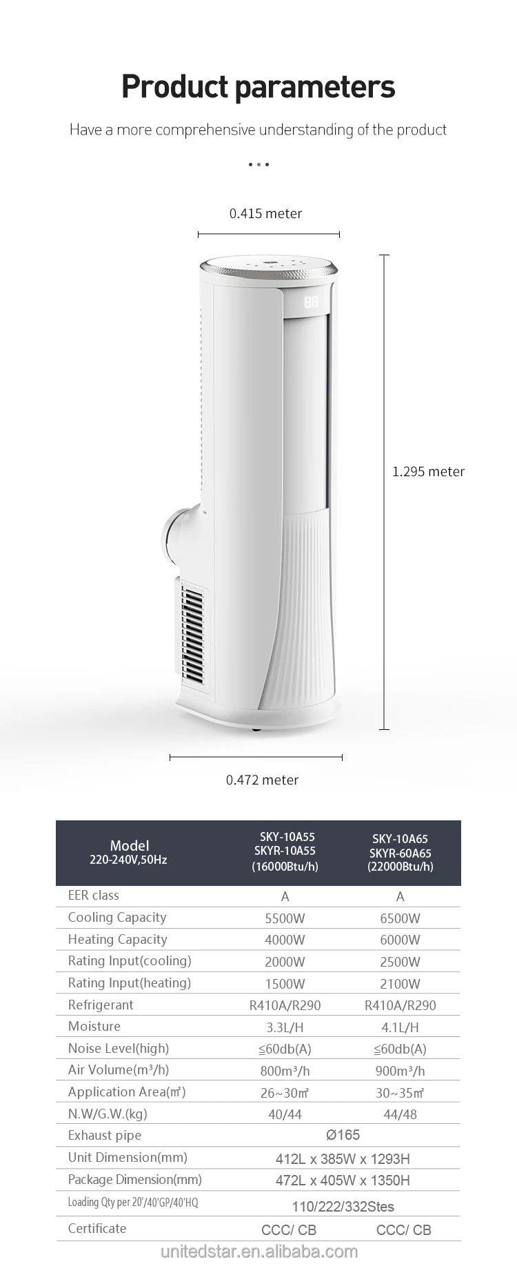 22000BTU Portable Air Conditioner Smart Cooling AC Climatiseur Air Quality Conditioning for Home Use