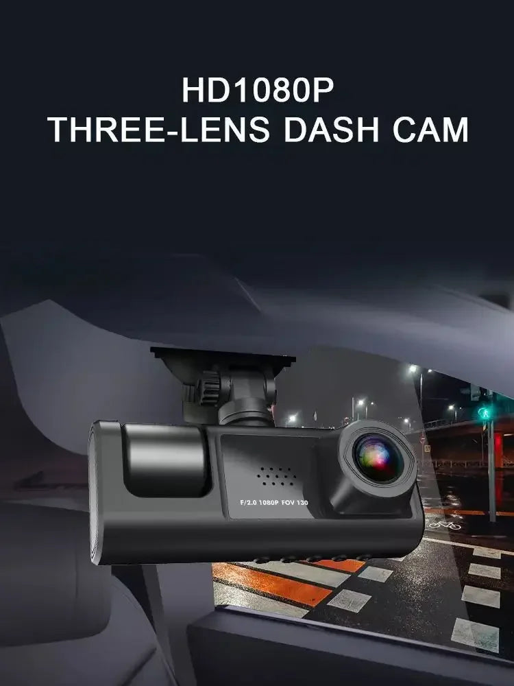 3 Camera Lens Car DVR 3-Channel Dash Cam HD 1080P Dash Camera Dual Lens Dashcam Video Recorder Black Box dash camera car dvr
