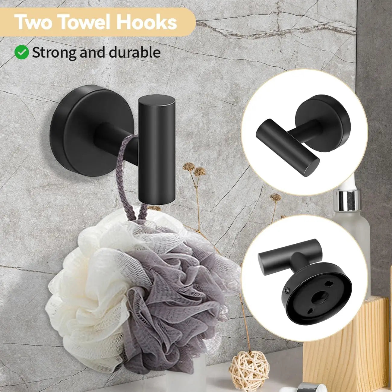 Bathroom Hardware Set Accessories Wall Mounted Stainless Steel Towel Bar Towel Ring Toilet Paper Holder Hook Bathroom Kit