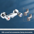 Modern Metal Out Water Inlet Valve Hot and Cold Double Control Double Shower Faucet Valve Wall Mounted Water Tap Mixing Valve