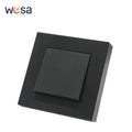 WESA Black Frosted Wall Light Switch Flame Retardant Plastic 1 Gang 1 Way Europe Standards Wall Rocker Button Switch On And Off