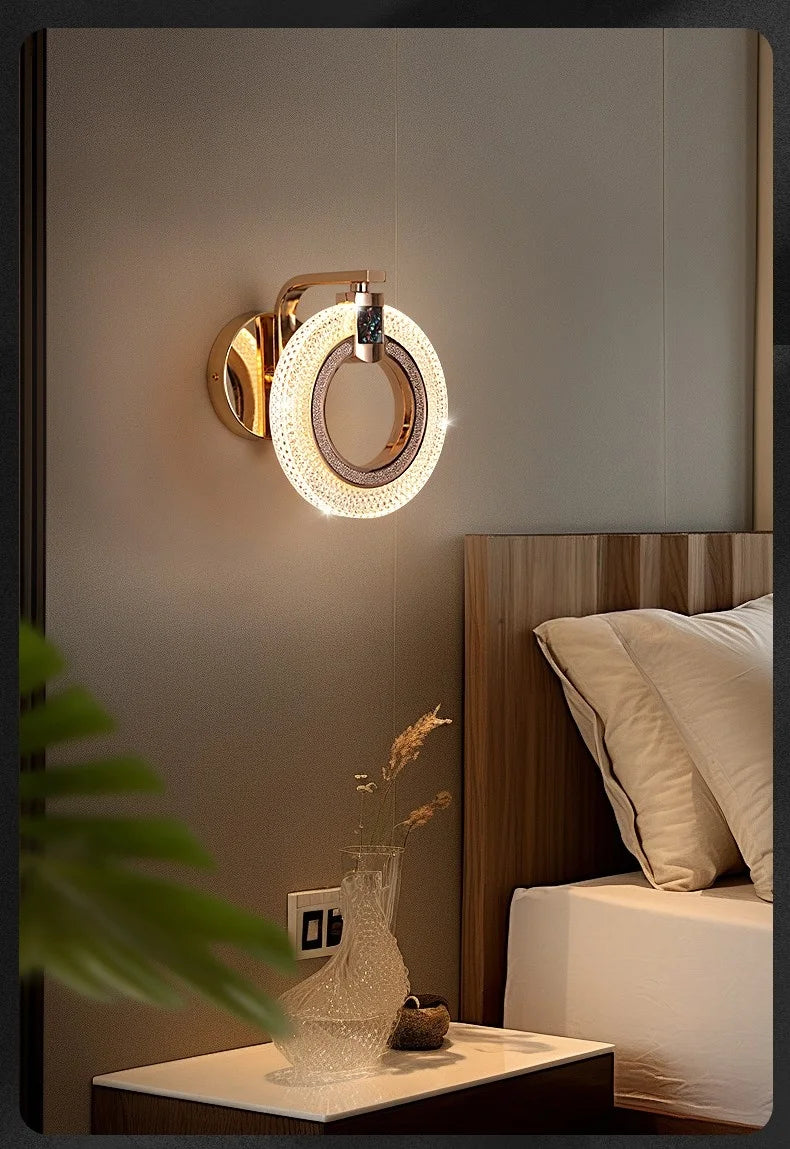 Light Luxury Led Wall Lamp Home Decoration Bedroom Bedside Lamp Living Room Hotel Dining Room Background Staircase Wall Lamp