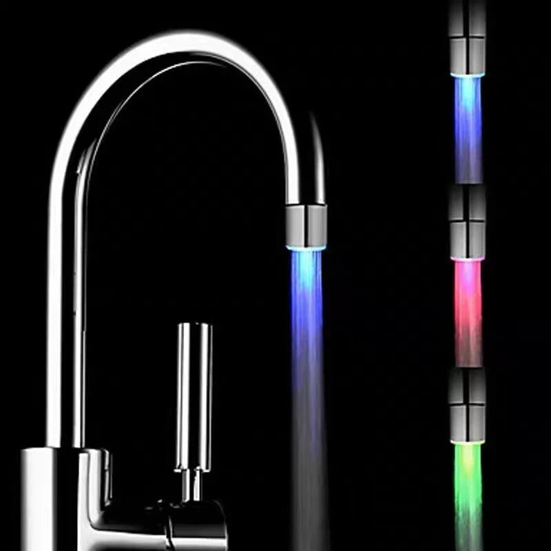 1PC Creative Faucet Extender LED Temperature Sensor 3-Color Light-up Faucet Kitchen Bathroom Glow Water Faucet Tap Nozzle Shower