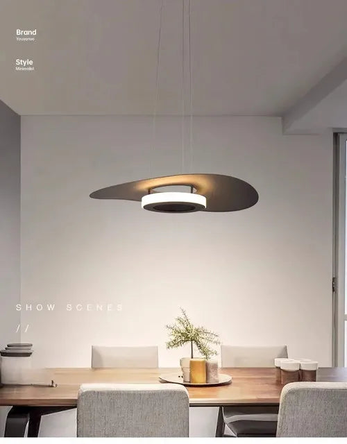 Modern Simple Black White LED creative chandelier Lighting,Suspension Home Decor Indoor Nordic Fixtures for Living Room Aisle