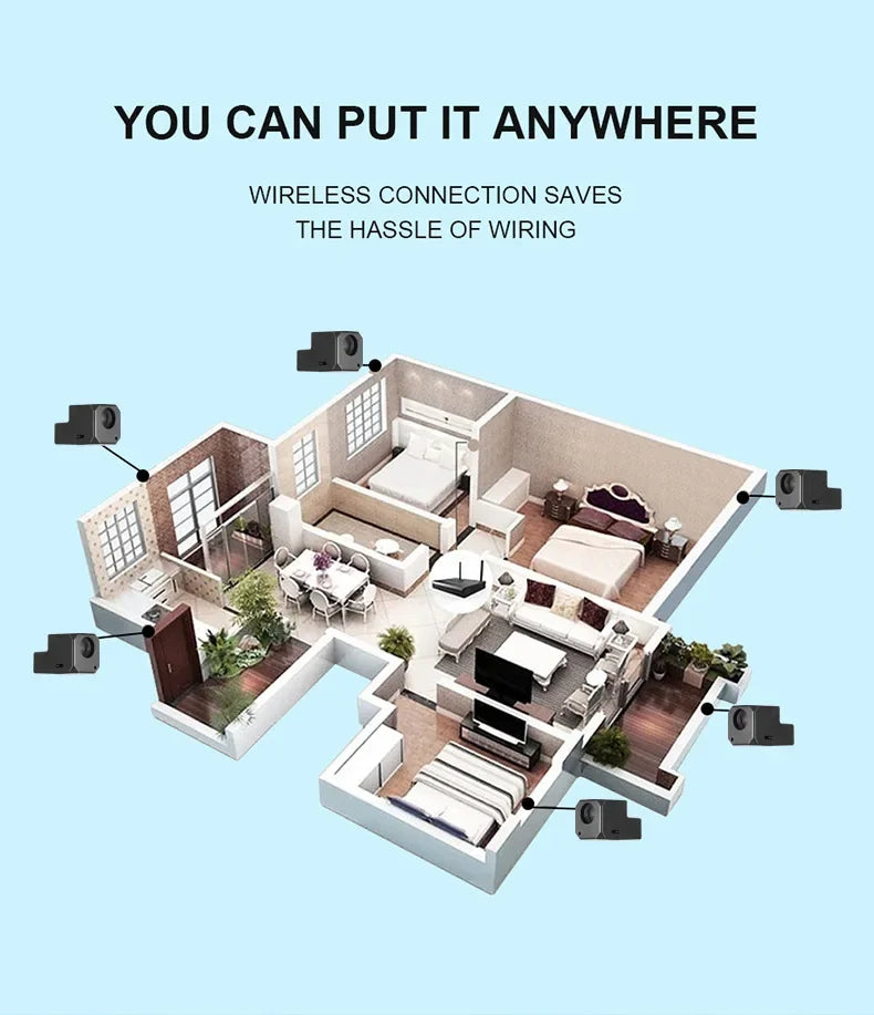 Security Camera 4K Smart Home Monitor with 150° Wide Angle & Infrared Night Vision, WiFi Surveillance Cam with Motion Detection