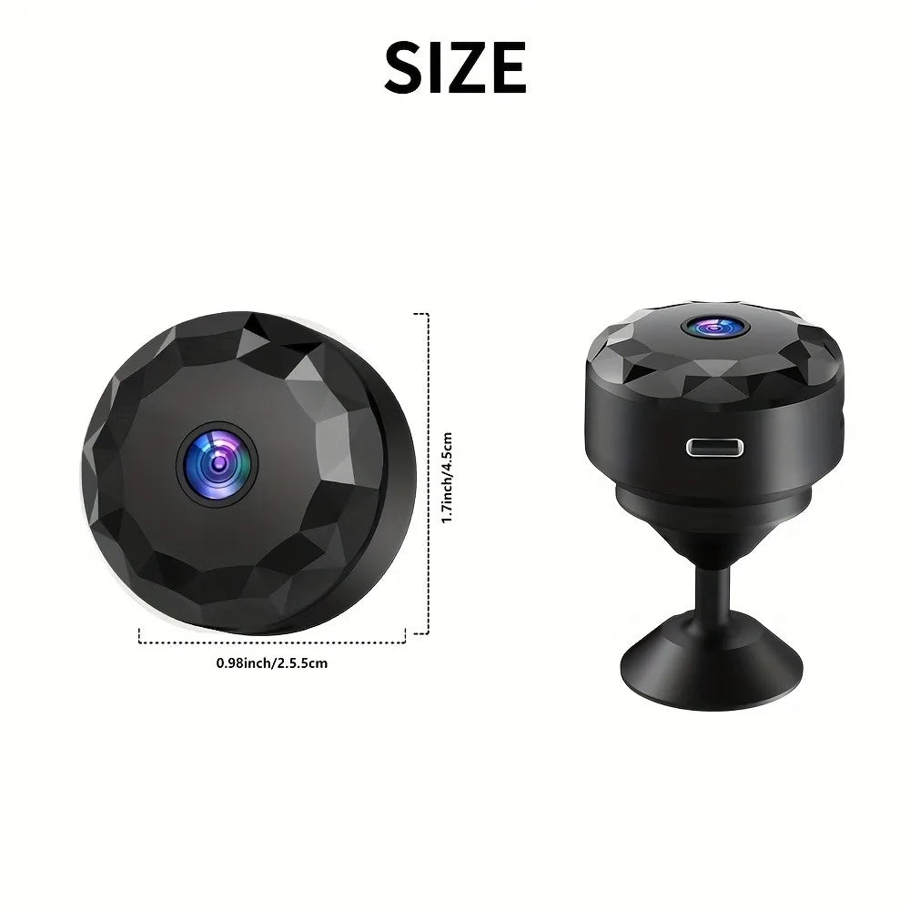 Wireless Mini WiFi Security Camera with Night Vision Motion Detection Rechargeable Battery Easy to Mount & App-Controlled