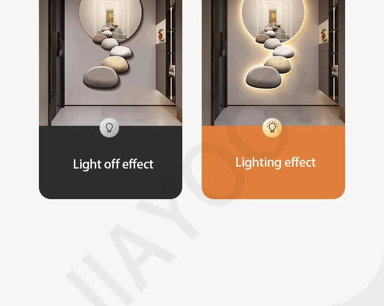 Decoration Painting Of The Entrance Hall Modern Light Luxury Hanging Painting Wall Lamps Extending Mural LED Lights Painting