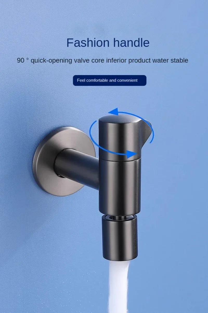Free Swing Single Cold Faucet Wall Mounted Bathroom Hardware Mop Pool Water Tap with 1/2" Male Connection