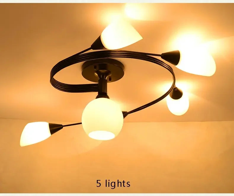 2025 Modern Led Ceiling Chandelier Nordic Glass Lamp Bedroom Kitchen Living Room Dining Room Decoration Home Ceiling Light Fixtu