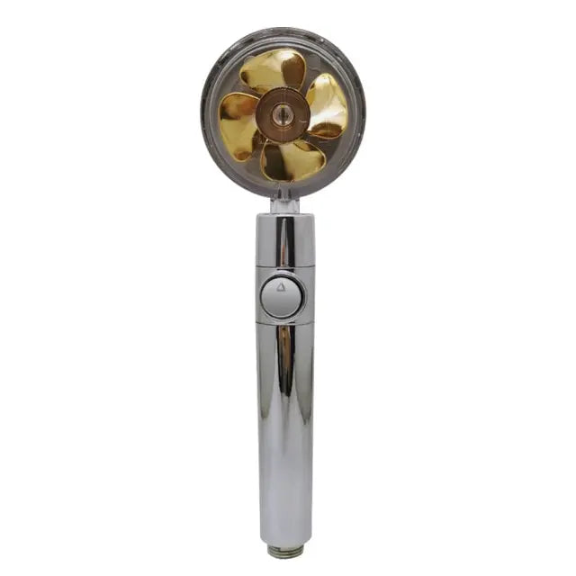New Propeller Driven Shower Head Cotton Filter Turbocharged High Pressure Handheld Shower Nozzle
