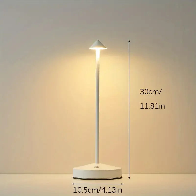 Modern Led Desk Lamp, Wireless, Adjustable Lighting, Dimmable, Touch Control, Rechargeable Lithium Battery, 800Mah, USB Powered, Button Control, Matte Plastic Metal Surface, Pointed Top, Solid Color, Dreamy Theme, Cute, Light