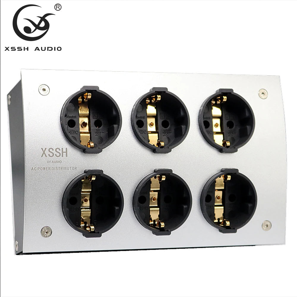 AU CN EU US Power Outlet Duplex HiFi XSSH Schuko AC Power Distributor 125V-250V 50/60Hz 15A 1875Wmax IEC Inlet Electrical Socket