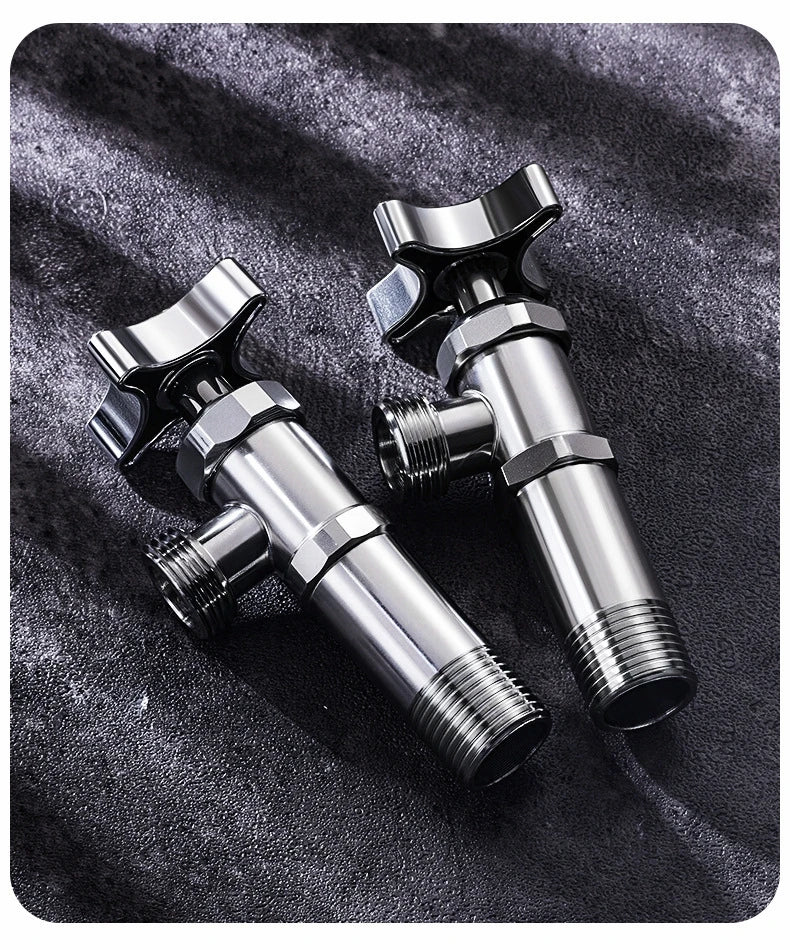Stainless Steel Bathroom Quick Opening Triangle Valve Faucet Accessories Thickened Triangle Valve For Hot and Cold Water