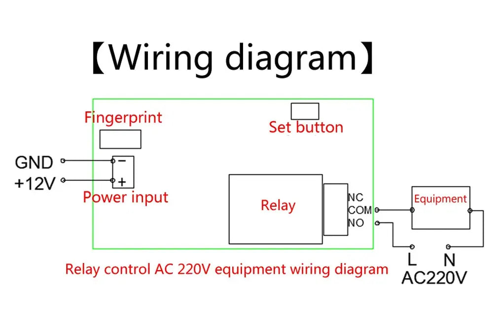Fingerprint access control relay module DC7v-30v door lock controller Switch fingerprint  induction electric lock control board