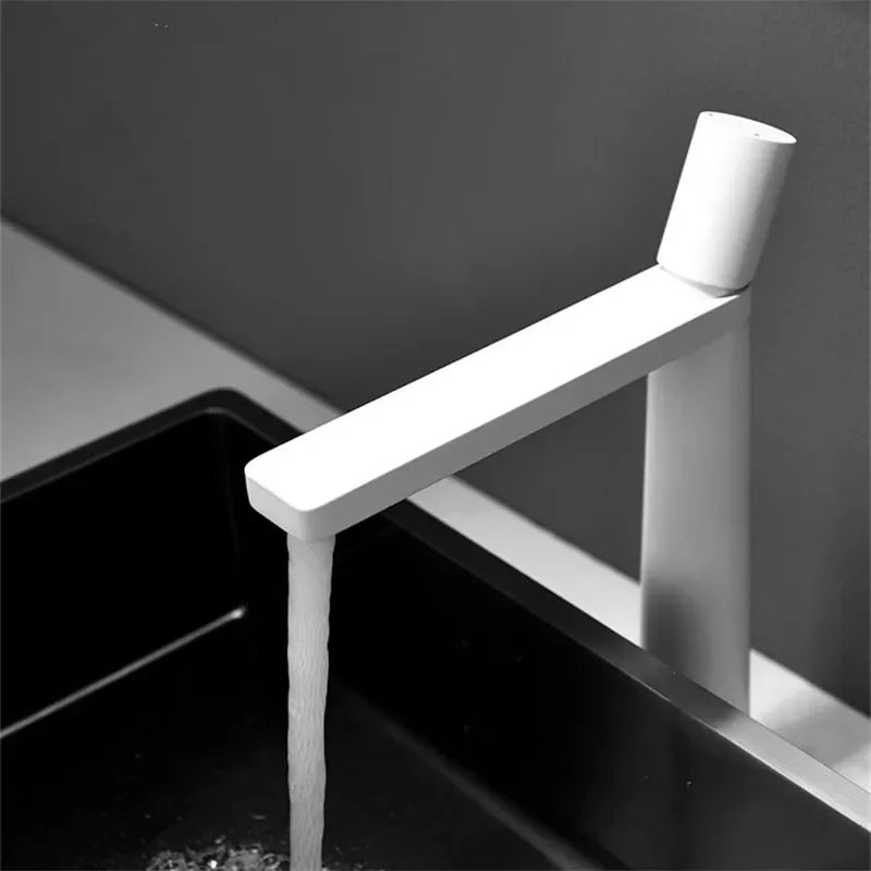Black Bathroom Faucet Gray Basin Faucets Hot & Cold Bathroom Sink Faucet Deck Mounted Lavotory Faucet  Mixer Water Tap SS 304