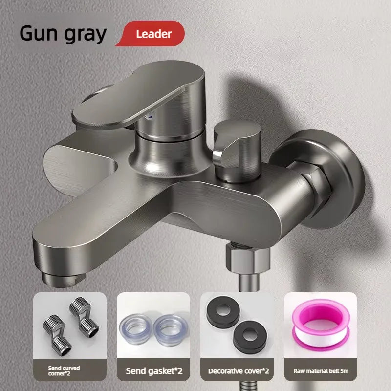 Thermostatic Shower Mixer Valve 3-Way Diverter Universal Wall Mounted Bathroom Bath Shower Faucet Set Zinc Alloy Anti-Scald Temp