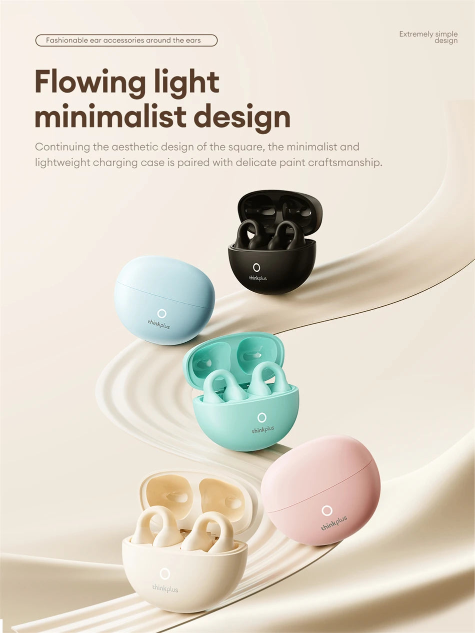 Lenovo LP25 PRO Bluetooth 5.4 Headphones Ear Clip Sport Wireless Headset Long Battery Life Noise Reduction Earphones HD Mic Call