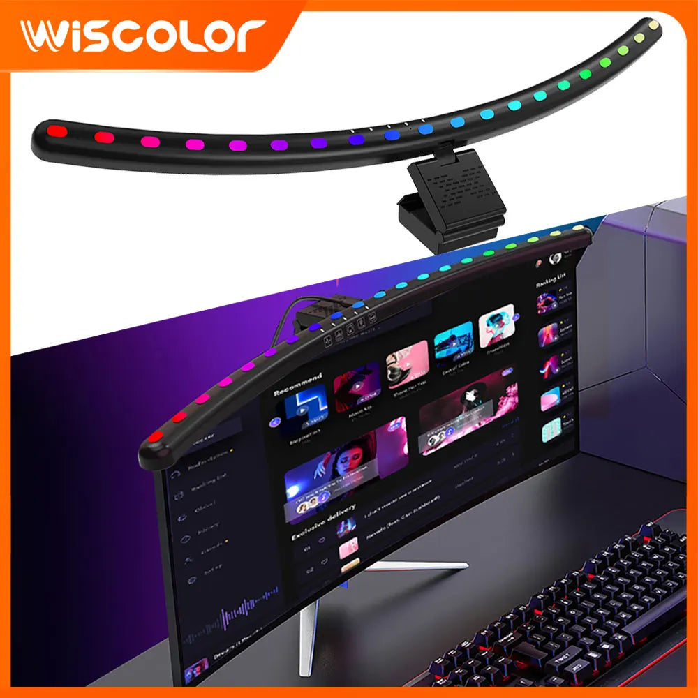 Smart RGB Monitor Light Bar Led Lights Wifi Dimmable Setup Gaming Room Decor Lightbar PC Screen Hanging Remote Control Desk Lamp