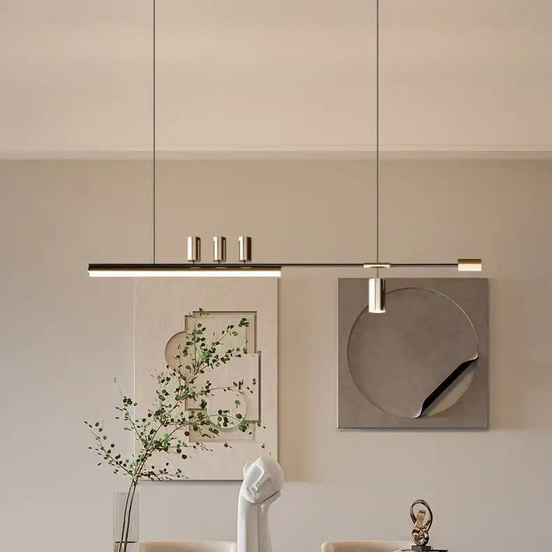 Minimalist Restaurant Chandelier Modern Light Luxury Simple Nordic Bar Table Spotlight Designer Creative Straight Strip Lights