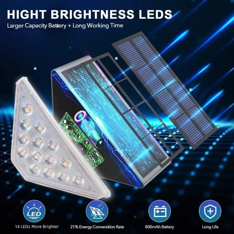 Solar Step Lights Outside 10 LEDs Solar Stair Lights Outdoor Waterproof Security Wall Motion Sensor Lamp For Garden Stair Patio